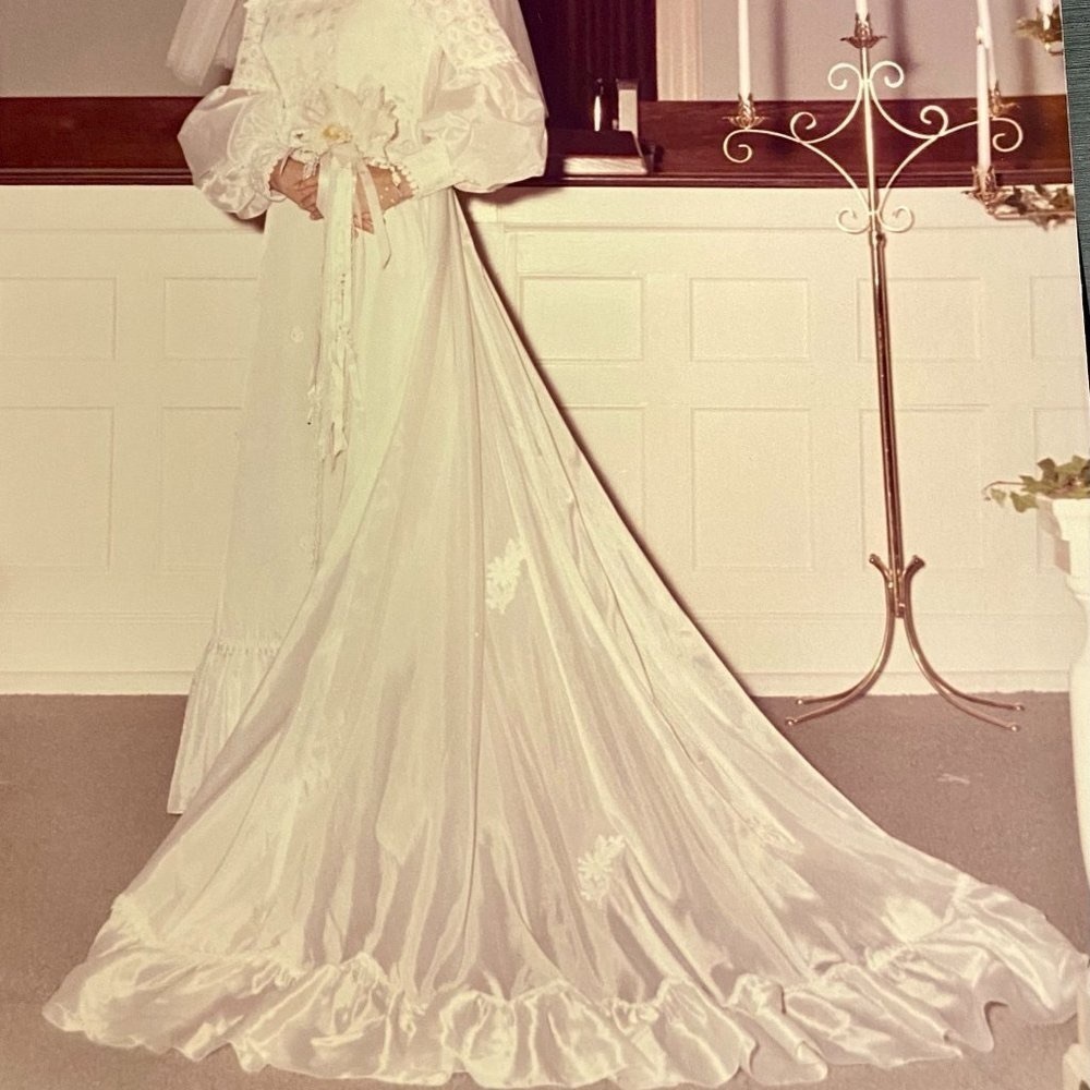 Vintage Wedding Gown and Veil purchased new in 1974. Now valued $1280